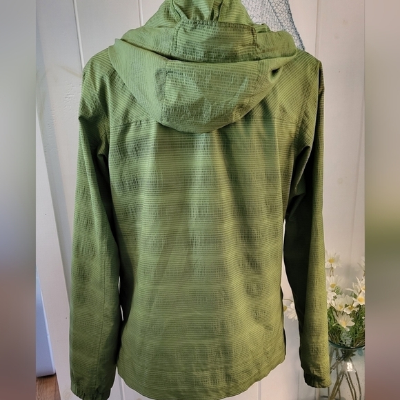 Nau Lime Green Striped Hooded Lightweight Jacket Size M - Picture 6 of 14